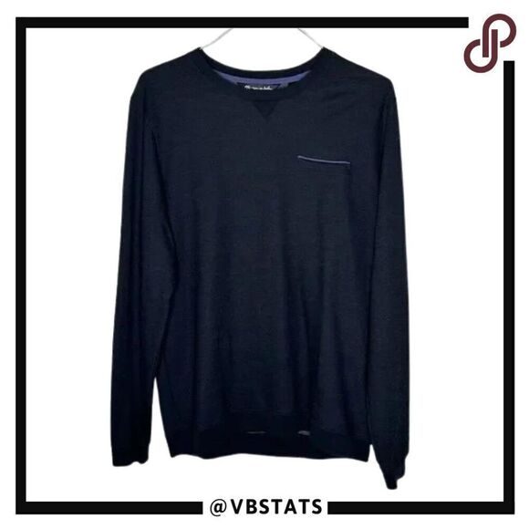 Travis Mathew Black with Purple Trim Long Sleeve Top Size Large - Picture 1 of 7